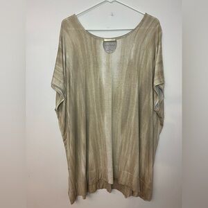 Lisa Rinna Collection Tunic Top Size L Gold Shimmer Dolman Sleeve